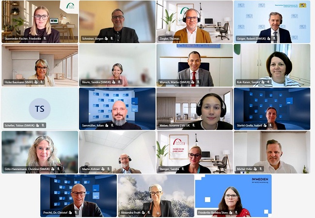 Screenshot der Teiilnehmenden beim Online-Projektbesuch.