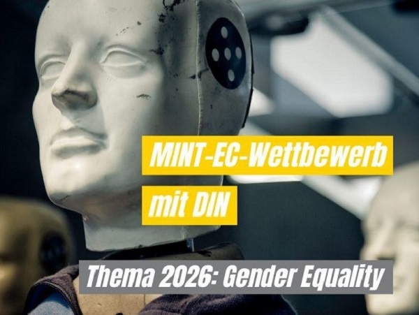 Poster zum Wettbewerb mit dem Schriftzug: MINT-EC-Wettbewerb mit DIN